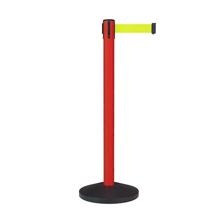 Stanchion Belt Barrier Red Post 9ft. Fl. Yellow Belt